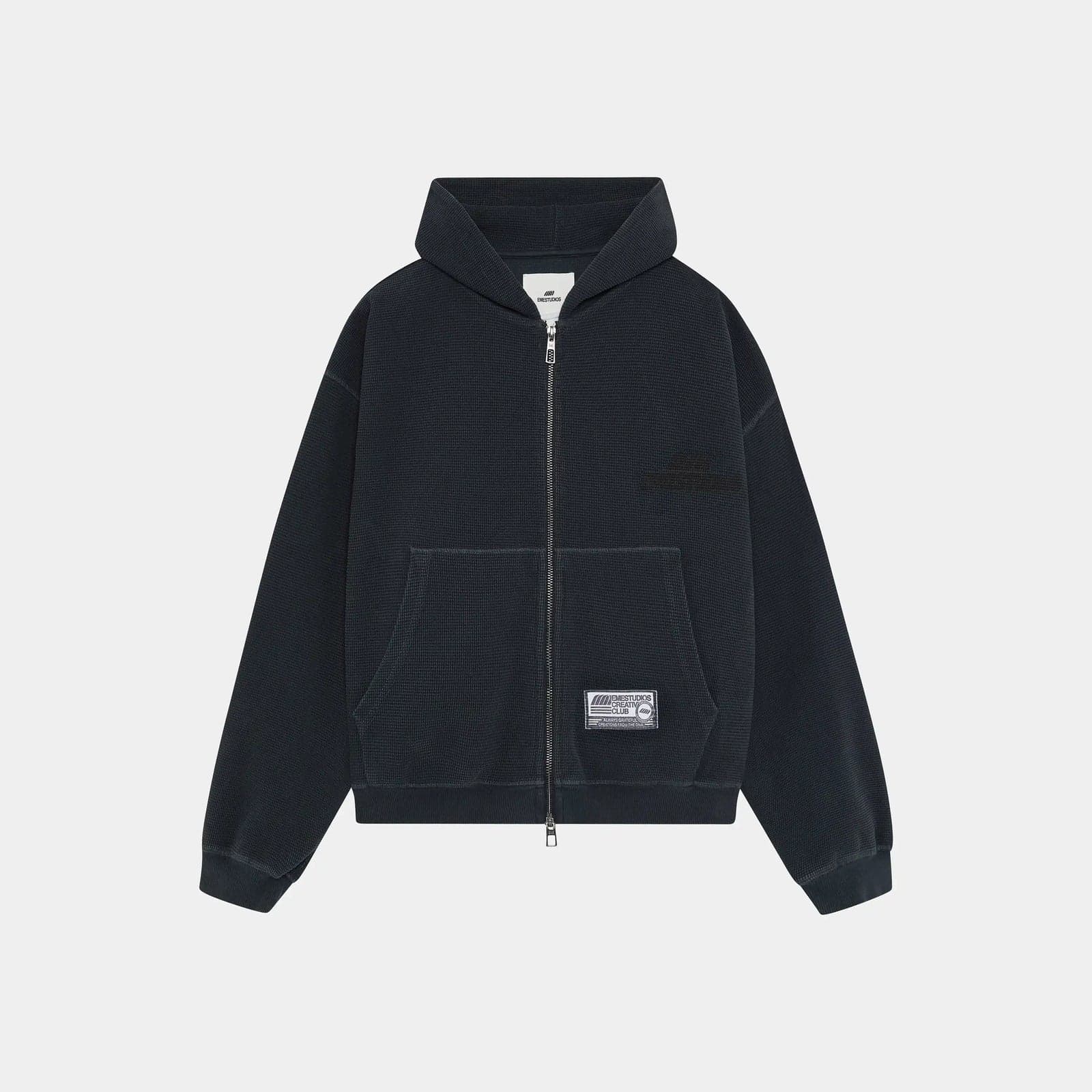 Waffle Navy Croped Boxy Full Zip Add to wishlist button